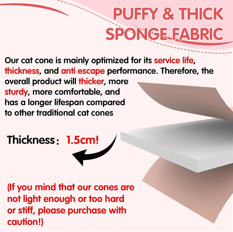TZBEINN Cat Cone Collar Soft for Wound Healing for Large Cats(Exotic Shorthair Persian Ragdoll), Air Breathable Neck Recovery Cone Anti Scratch Licking, Adjustable Surgery Cat Head Cone Alternative - Image 4